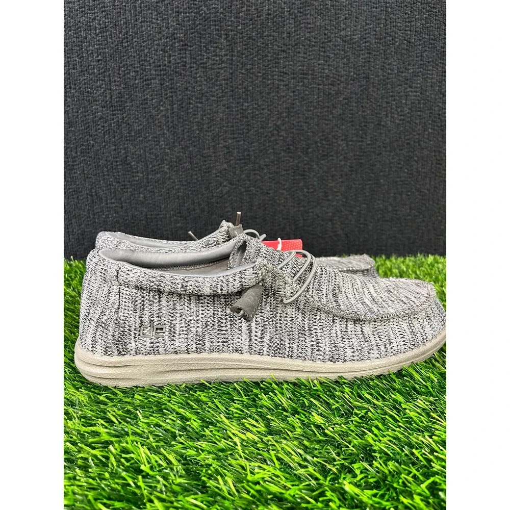 Hey Dude Wally B Sox Grey Knit Loafers Mens 13 Slip On Shoes 111033000